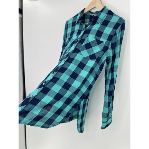 Sandra Ingrish Women’s Check Rayon Collared Button Up Blouse Sz Small Boho - Picture 4 of 10